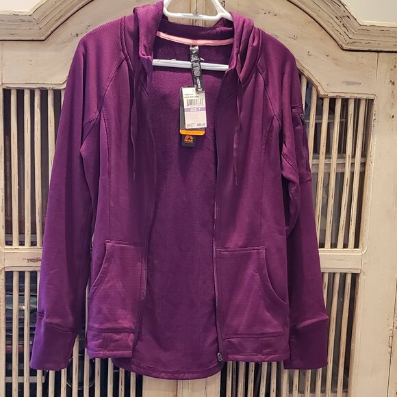 RBX Purple Hooded Athletic Active Wear Running Jacket - Picture 3 of 10